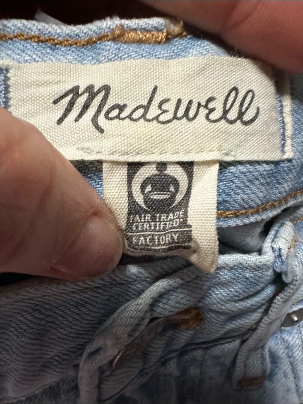 Madewell Light Blue Vintage Jeans with Gold Stitching